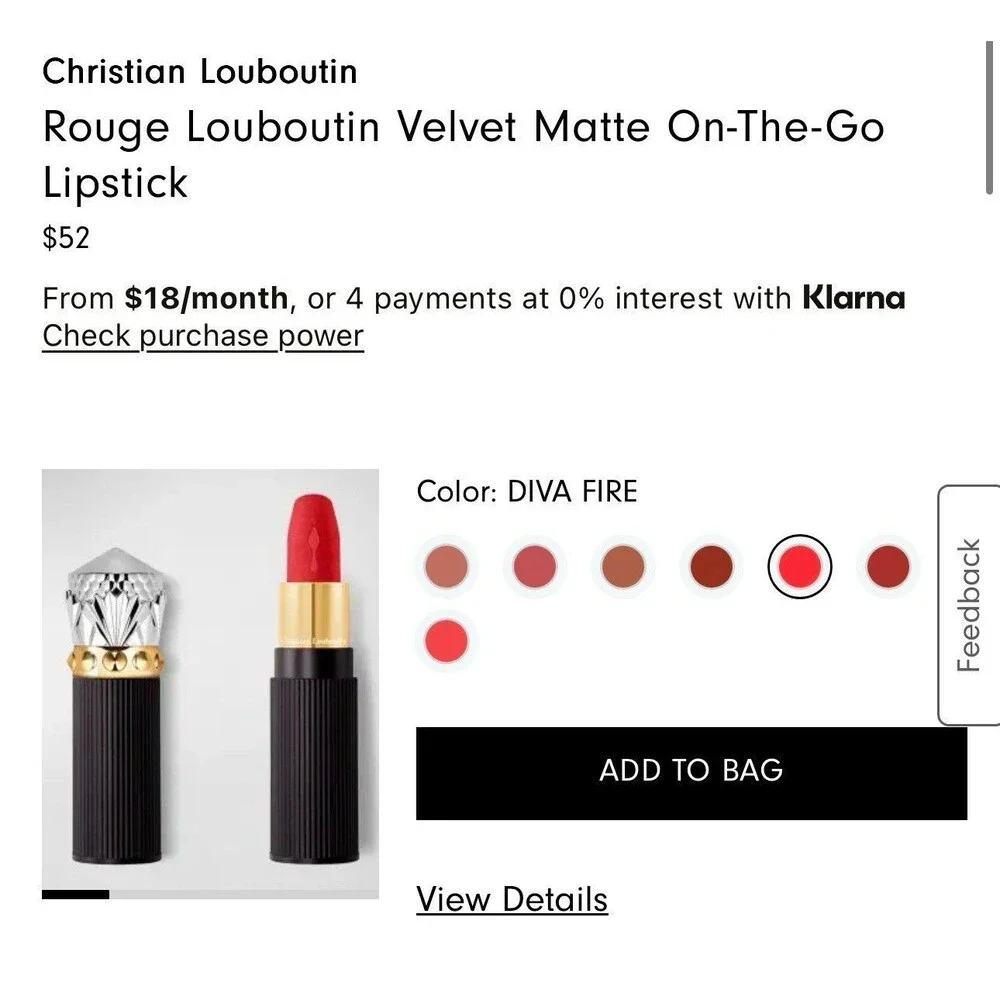Christian Louboutin Rouge Louboutin Velvet Matte On-The-Go Lipstick